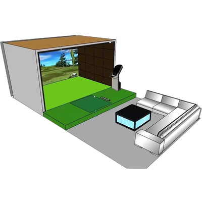 High Grade Indoor Golf Simulator Enclosure Launch Monitor With Impact Screen